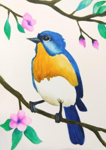 Image for event: Bluebird and Cherry Blossoms
